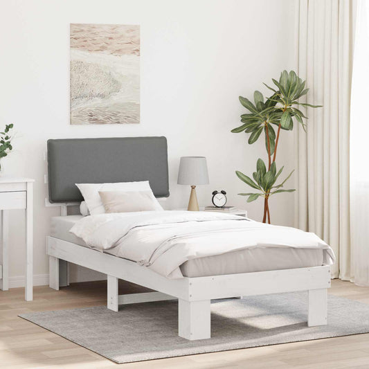 Letto con Testiera Rivestita Grigio chiaro 75 x 190 cm | homemem39