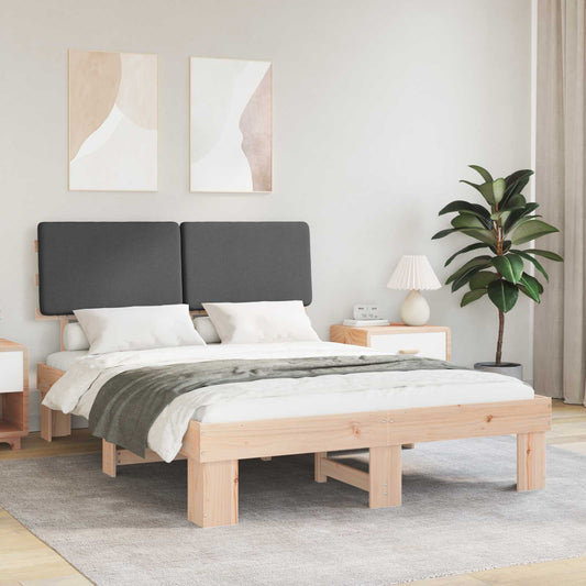 Letto con Testiera Rivestita Grigio scuro 160 x 200 cm | homemem39