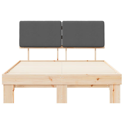 Letto con Testiera Rivestita Grigio scuro 160 x 200 cm