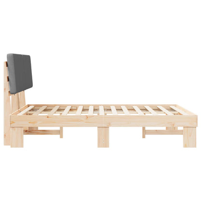 Letto con Testiera Rivestita Grigio scuro 160 x 200 cm