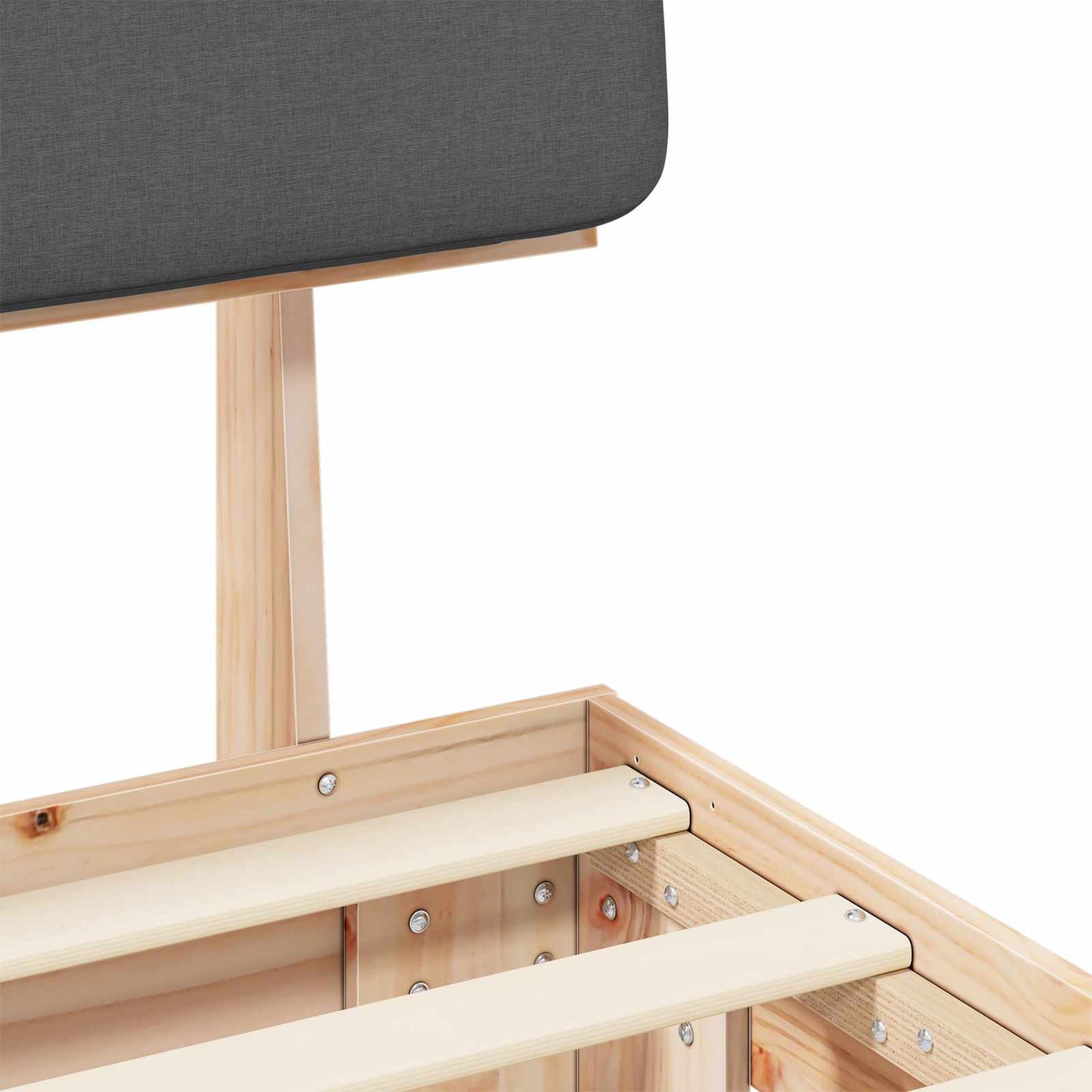 Letto con Testiera Rivestita Grigio scuro 150 x 200 cm