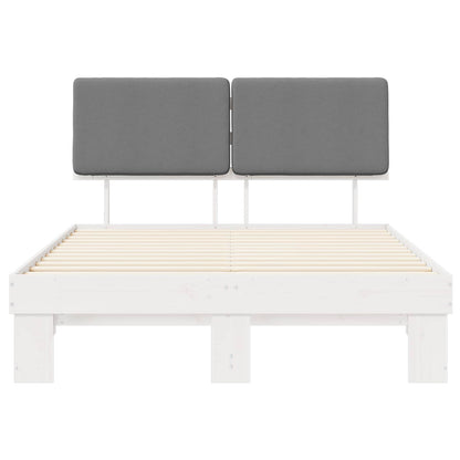 Letto con Testiera Rivestita Grigio chiaro 140 x 200 cm