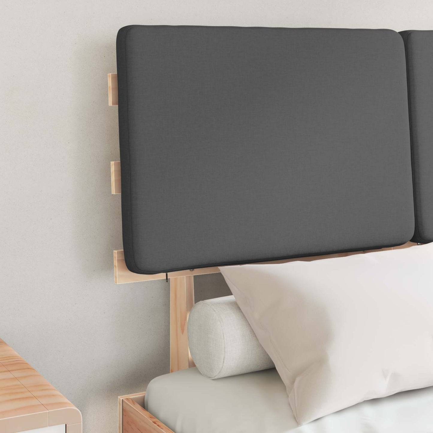 Letto con Testiera Rivestita Grigio scuro 120 x 200 cm | homemem39