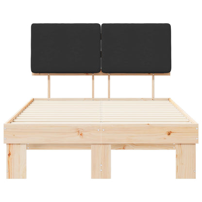 Letto con Testiera Rivestita Nero 120 x 200 cm Pino massello | homemem39