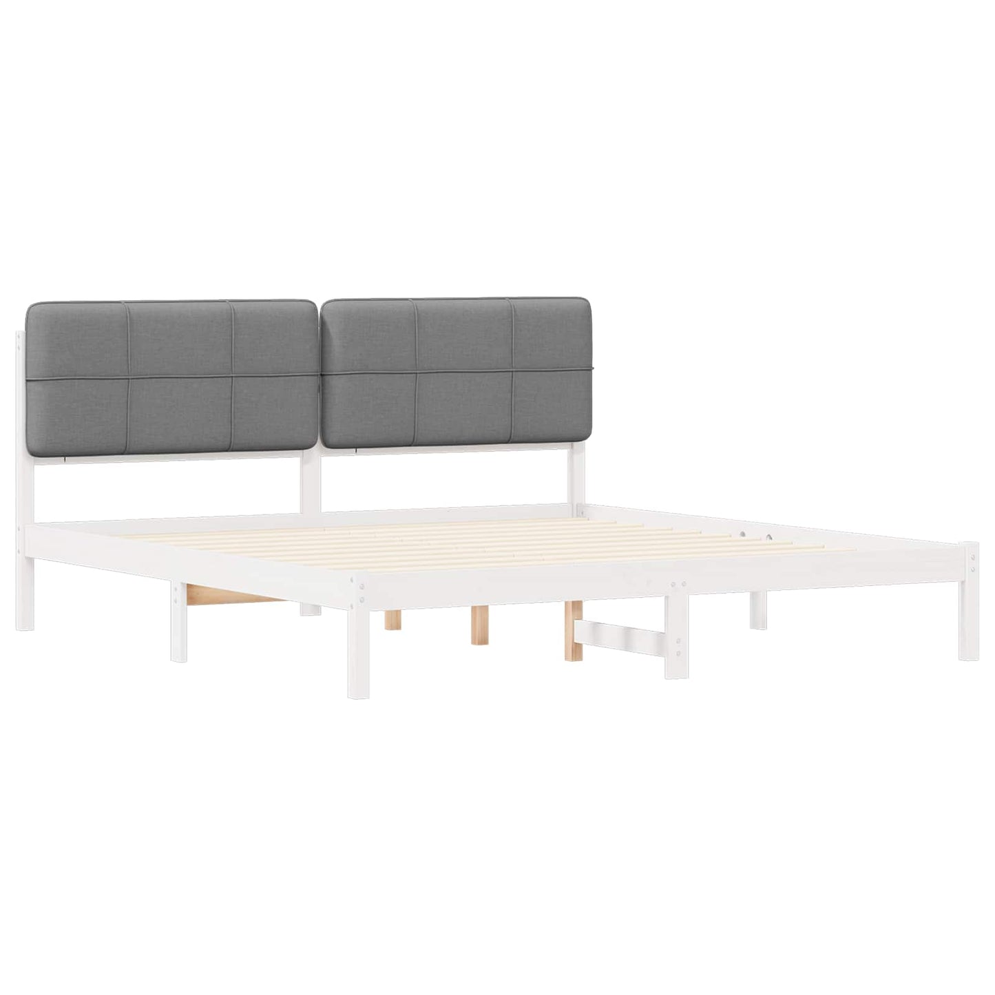 Letto con Testiera Rivestita Grigio chiaro 120 x 200 cm | homemem39