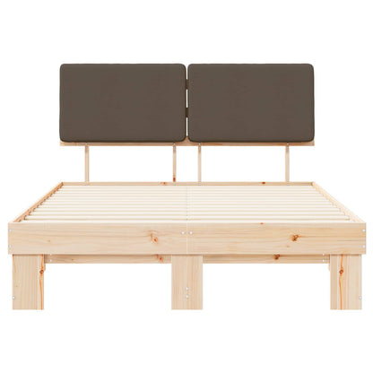 Letto con Testiera Rivestita Talpa 140 x 190 cm Pino massello