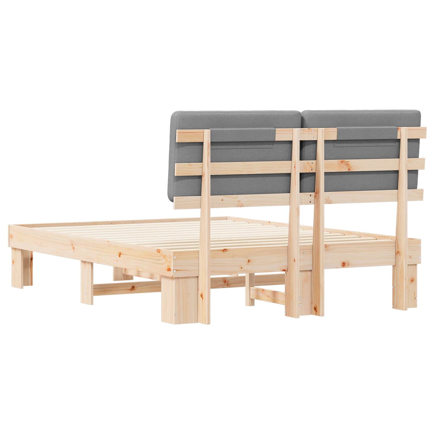 Letto con Testiera Rivestita Grigio chiaro 120 x 190 cm