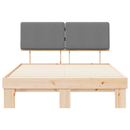 Letto con Testiera Rivestita Grigio chiaro 120 x 190 cm