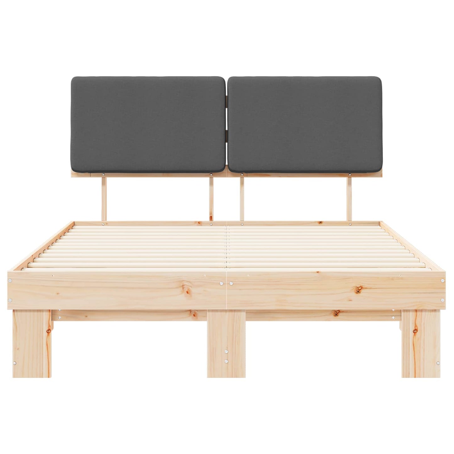 Letto con Testiera Rivestita Grigio scuro 120 x 190 cm