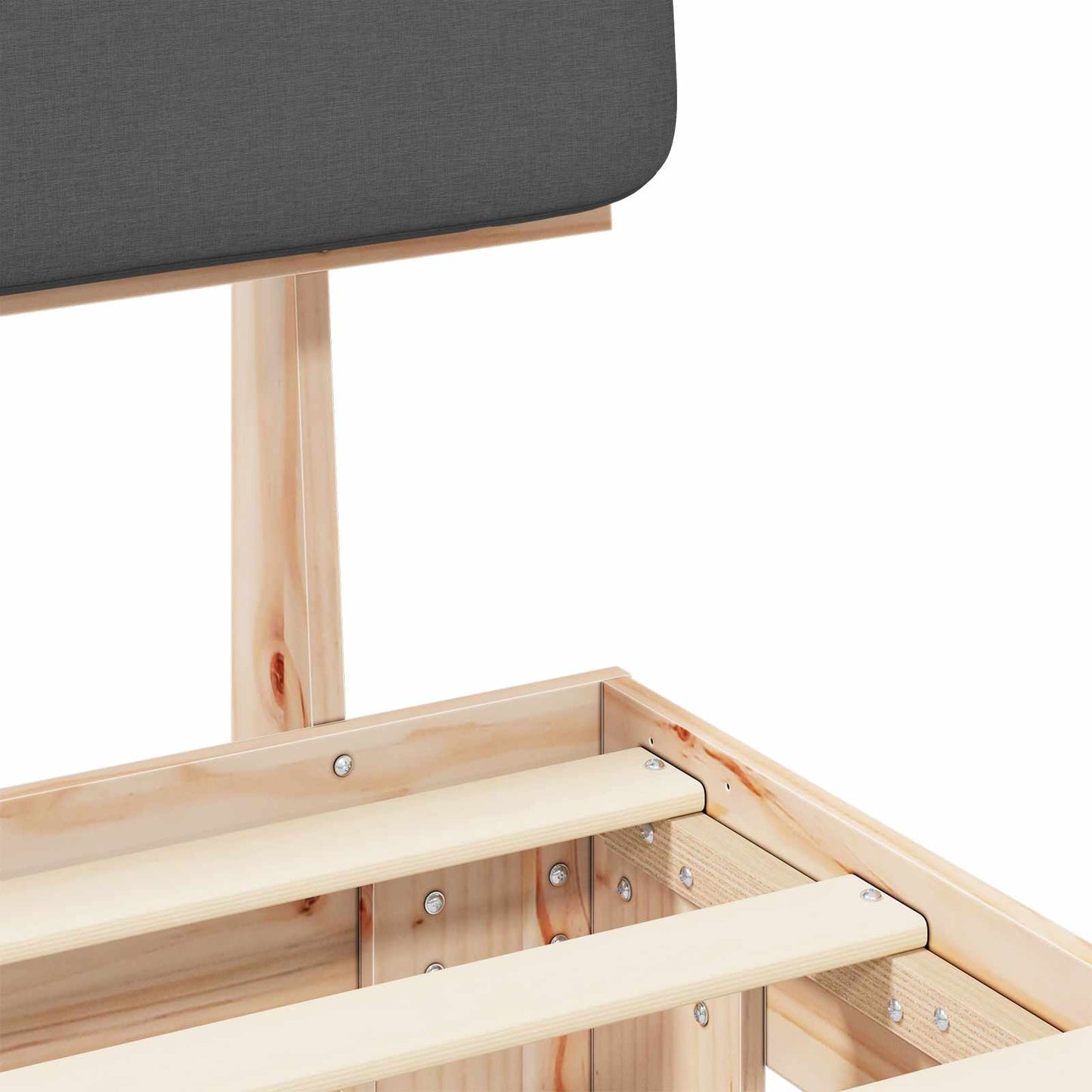 Letto con Testiera Rivestita Grigio scuro 100 x 200 cm