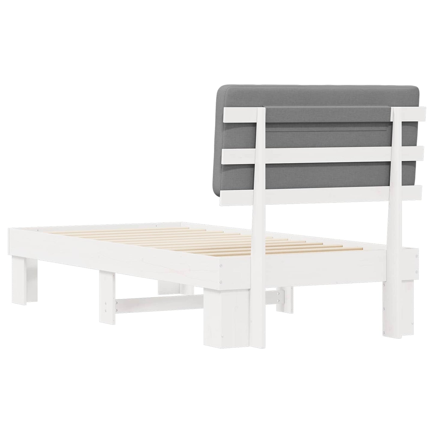 Letto con Testiera Rivestita Grigio chiaro 100 x 200 cm