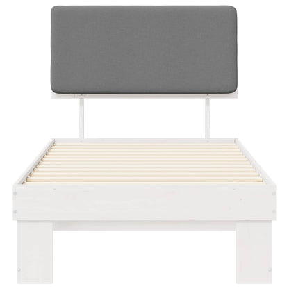 Letto con Testiera Rivestita Grigio chiaro 100 x 200 cm