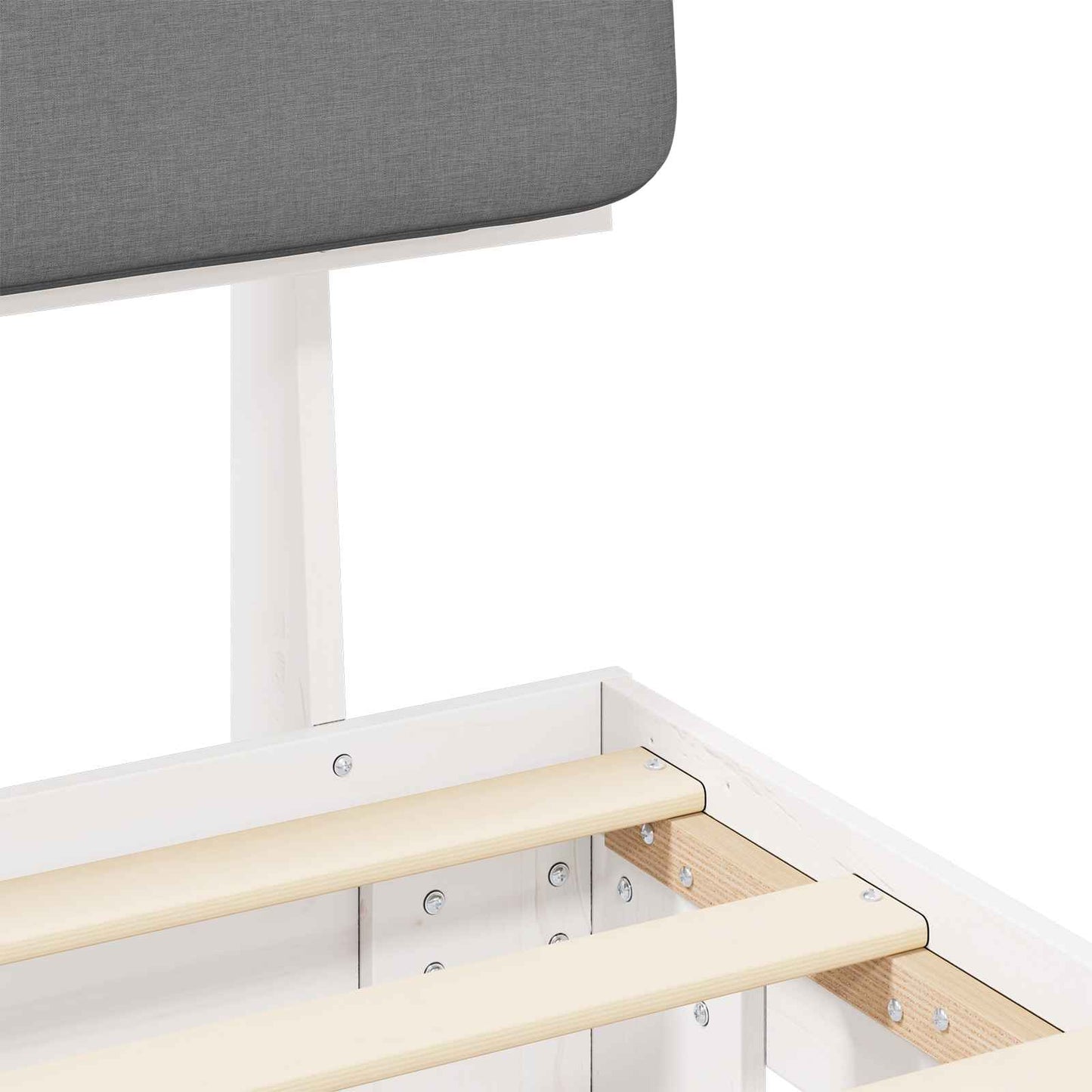 Letto con Testiera Rivestita Grigio chiaro 90 x 200 cm