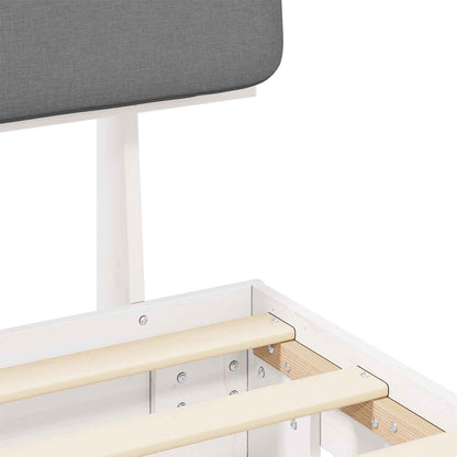 Letto con Testiera Rivestita Grigio chiaro 90 x 200 cm