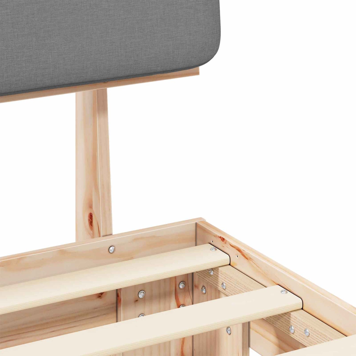 Letto con Testiera Rivestita Grigio chiaro 80 x 200 cm