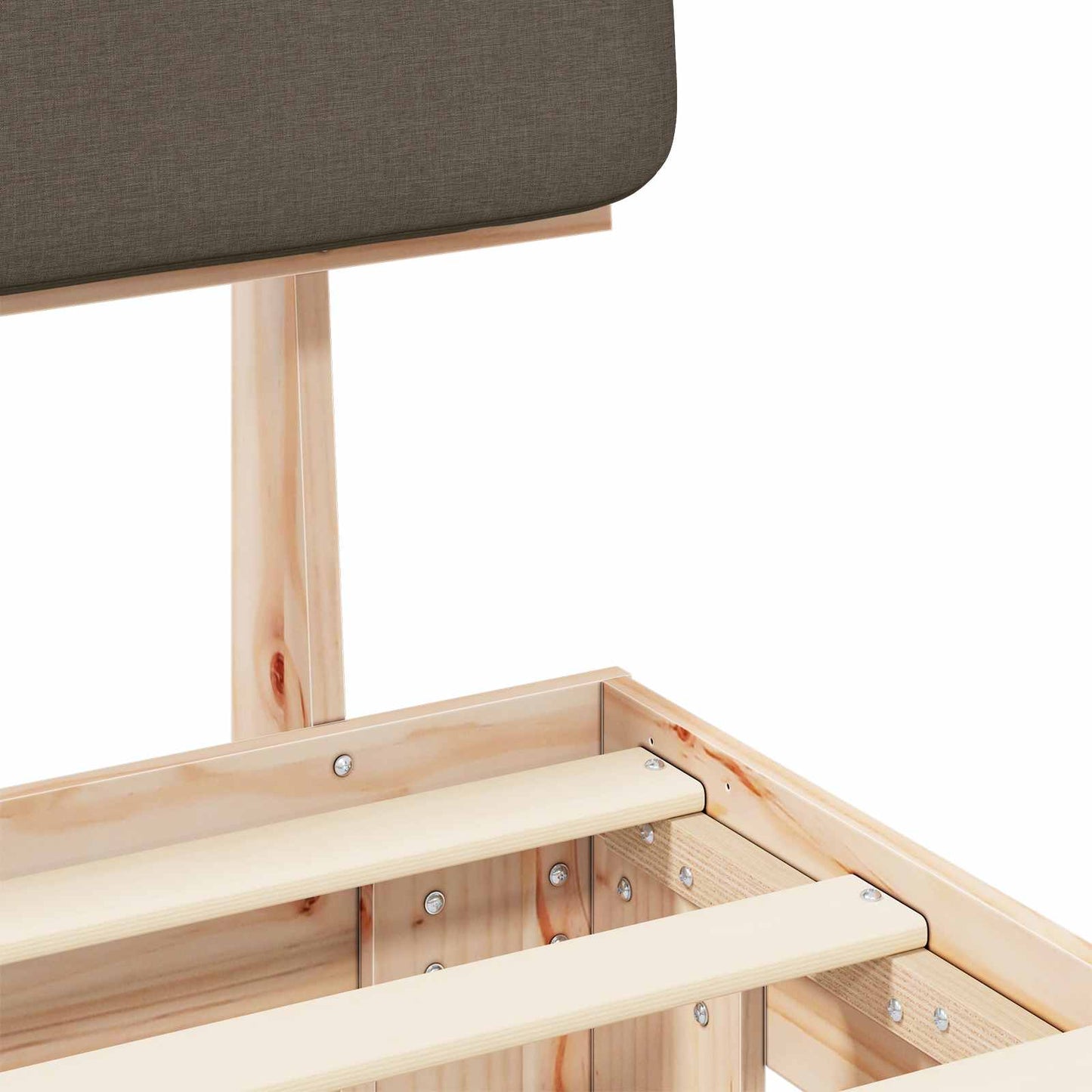 Letto con Testiera Rivestita Talpa 90 x 190 cm Pino massello