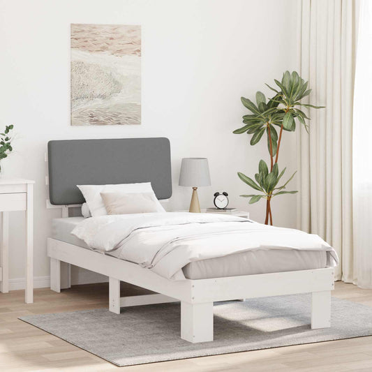 Letto con Testiera Rivestita Grigio chiaro 90 x 190 cm | homemem39