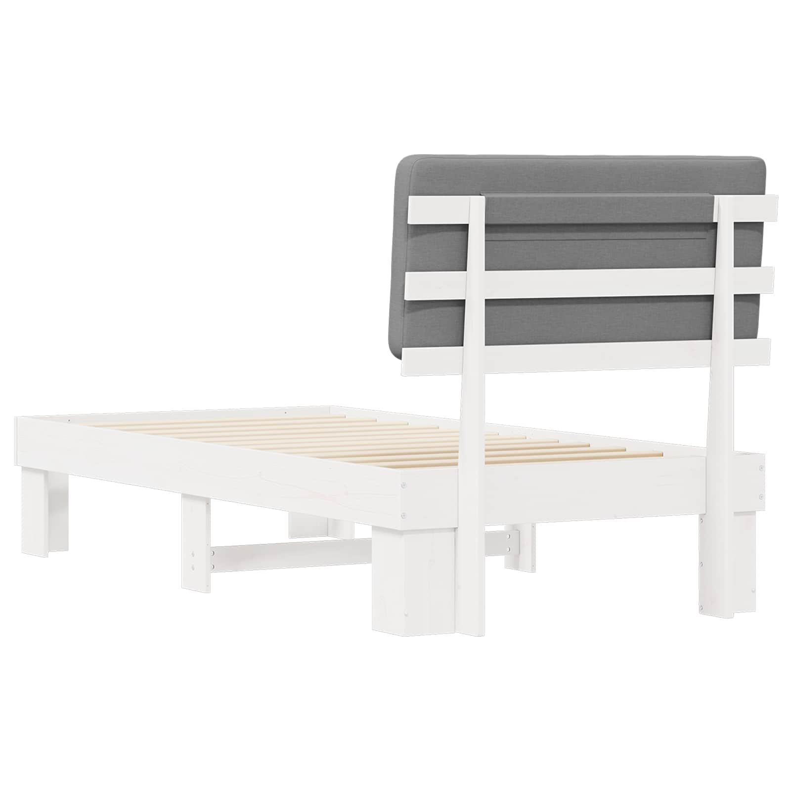 Letto con Testiera Rivestita Grigio chiaro 90 x 190 cm | homemem39