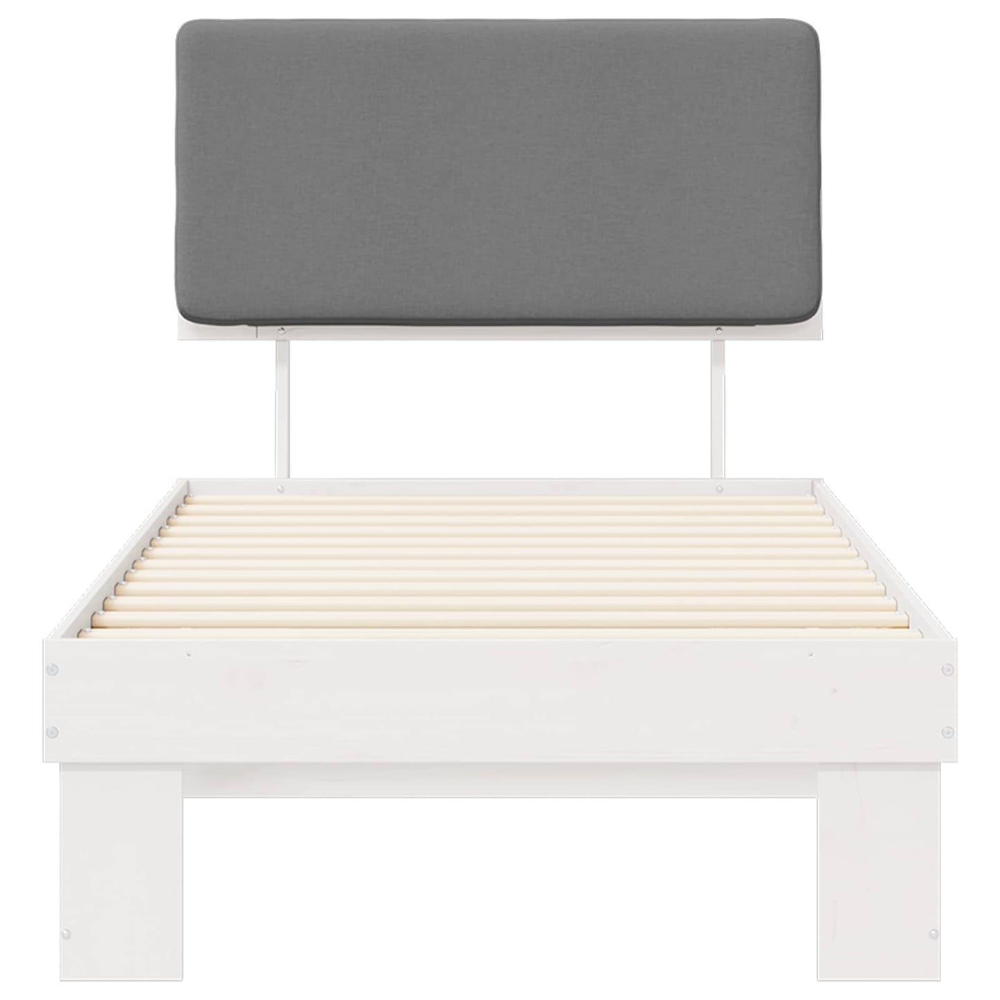 Letto con Testiera Rivestita Grigio chiaro 75 x 190 cm