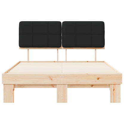Letto con Testiera Rivestita Nero 160 x 200 cm Pino massello | homemem39
