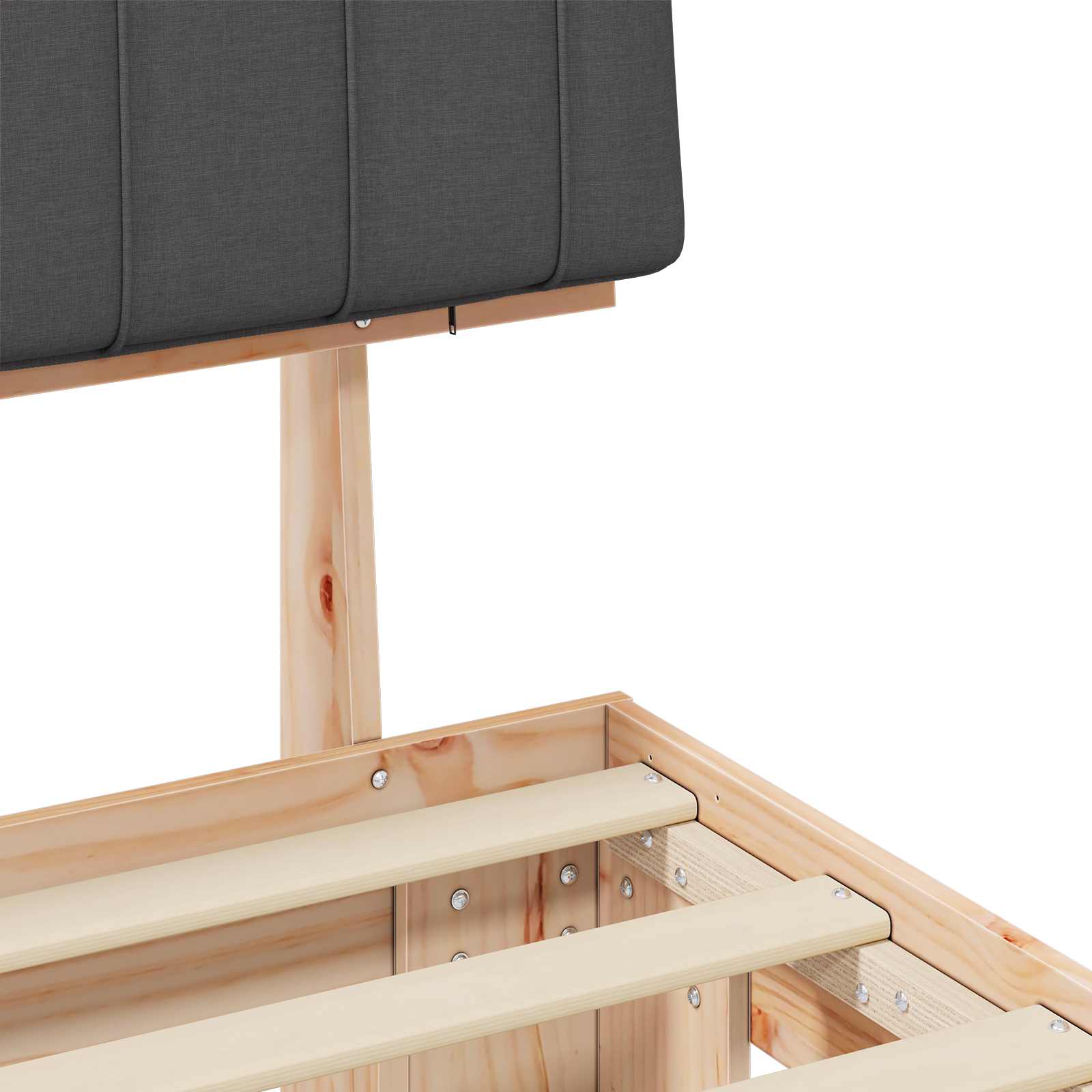Letto con Testiera Rivestita Grigio scuro 160 x 200 cm | homemem39