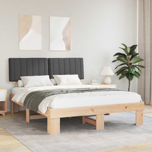 Letto con Testiera Rivestita Grigio scuro 160 x 200 cm | homemem39