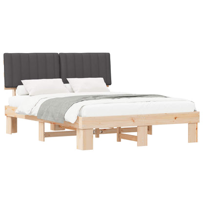 Letto con Testiera Rivestita Grigio scuro 160 x 200 cm | homemem39