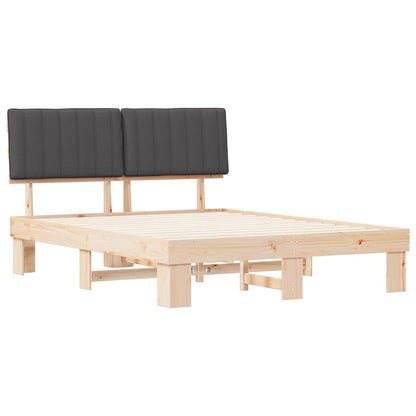 Letto con Testiera Rivestita Grigio scuro 160 x 200 cm | homemem39