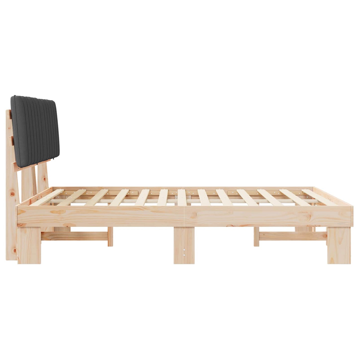 Letto con Testiera Rivestita Grigio scuro 160 x 200 cm | homemem39