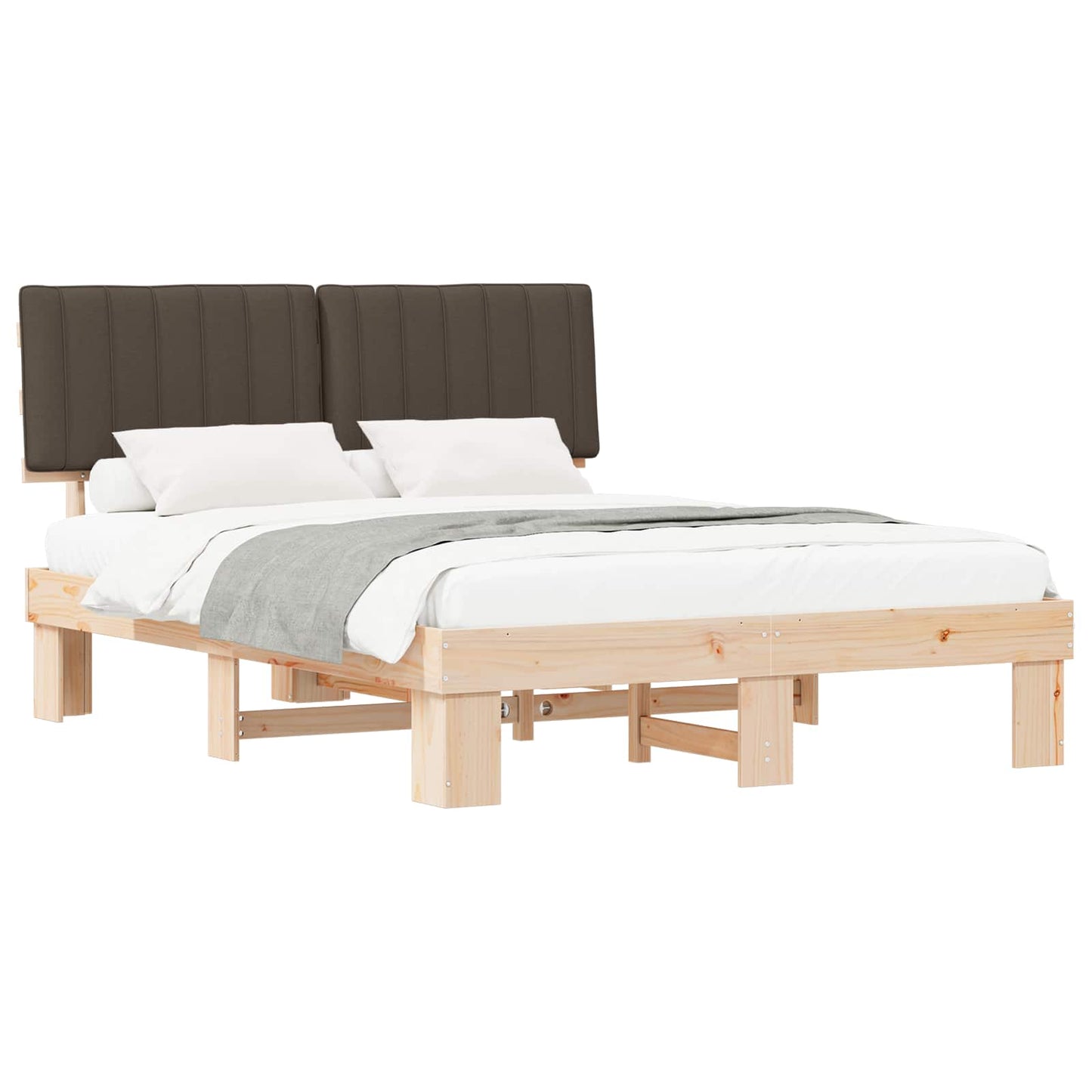 Letto con Testiera Rivestita Talpa 160 x 200 cm Pino massello | homemem39
