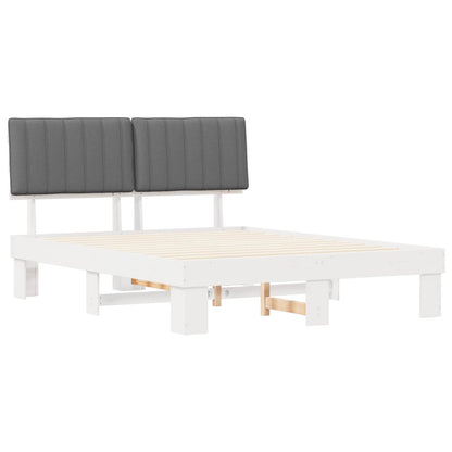 Letto con Testiera Rivestita Grigio chiaro 160 x 200 cm | homemem39