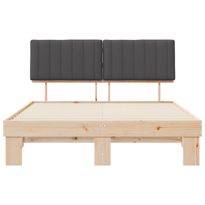 Letto con Testiera Rivestita Grigio scuro 150 x 200 cm | homemem39