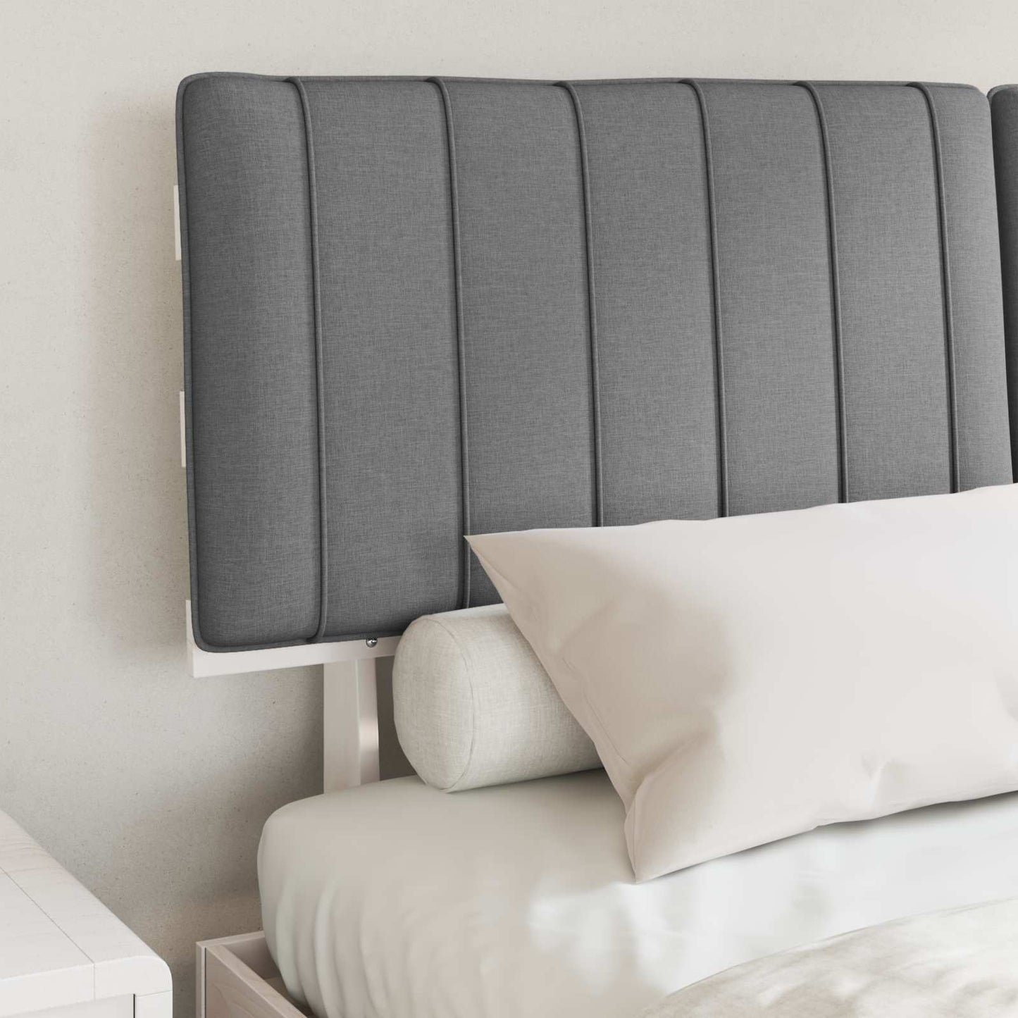 Letto con Testiera Rivestita Grigio chiaro 150 x 200 cm | homemem39