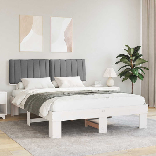 Letto con Testiera Rivestita Grigio chiaro 150 x 200 cm | homemem39