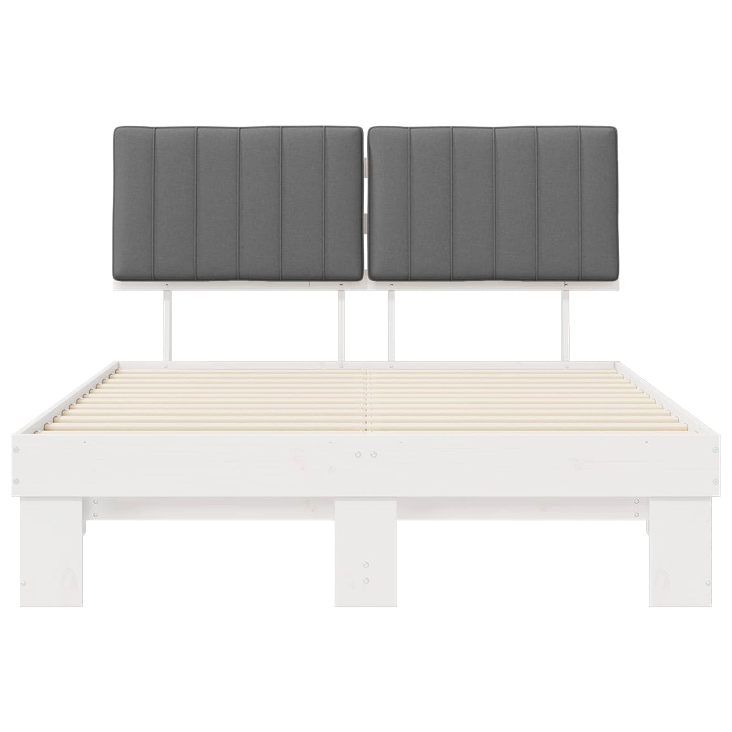 Letto con Testiera Rivestita Grigio chiaro 140 x 200 cm | homemem39