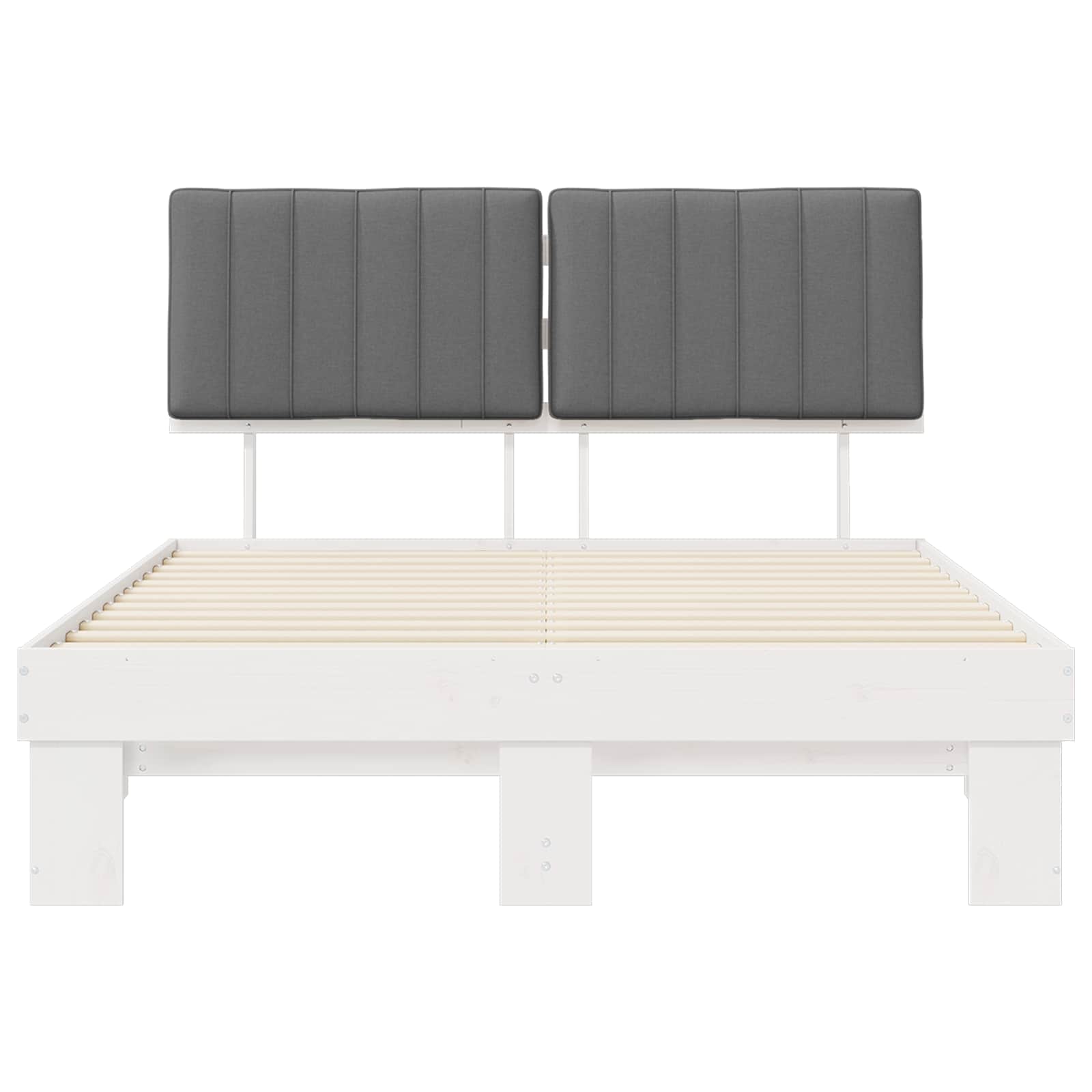 Letto con Testiera Rivestita Grigio chiaro 140 x 200 cm | homemem39