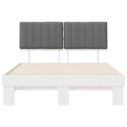 Letto con Testiera Rivestita Grigio chiaro 140 x 200 cm | homemem39