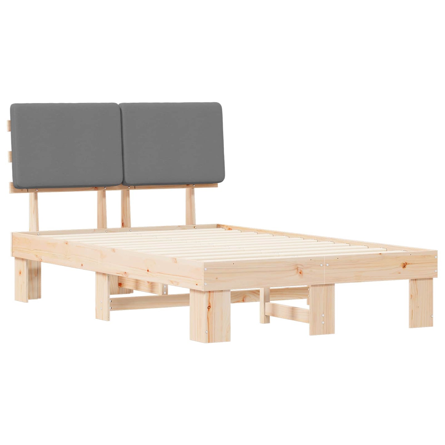 Letto con Testiera Rivestita Grigio chiaro 120 x 200 cm | homemem39