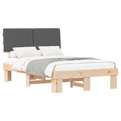 Letto con Testiera Rivestita Grigio scuro 120 x 200 cm | homemem39