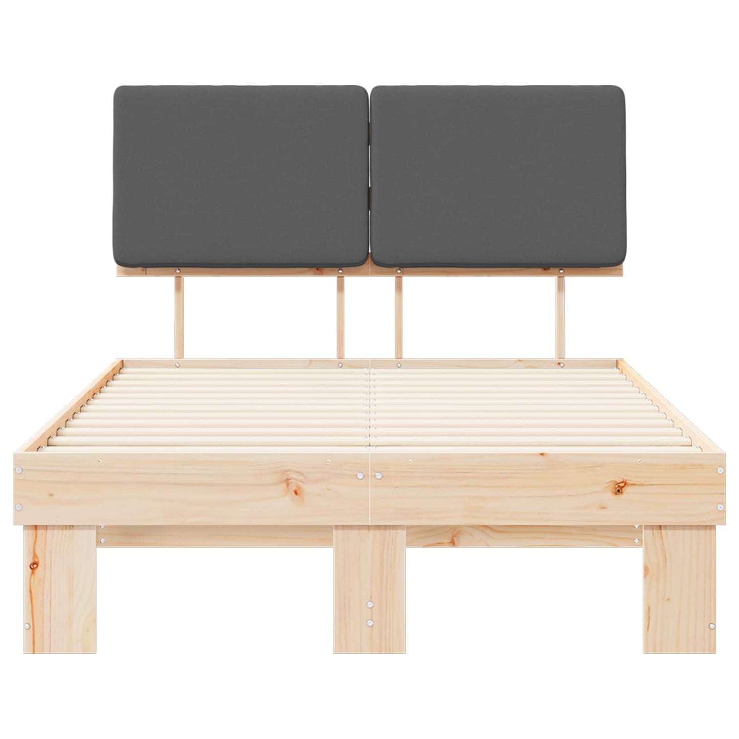 Letto con Testiera Rivestita Grigio scuro 120 x 200 cm | homemem39