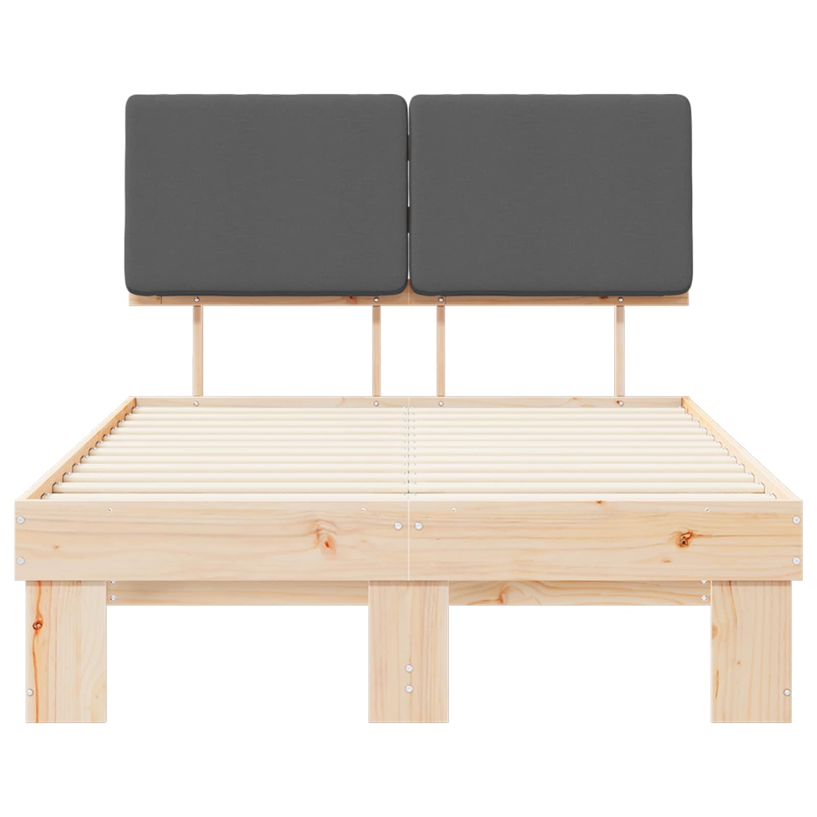 Letto con Testiera Rivestita Grigio scuro 120 x 200 cm | homemem39