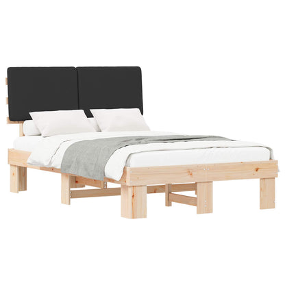 Letto con Testiera Rivestita Nero 120 x 200 cm Pino massello | homemem39