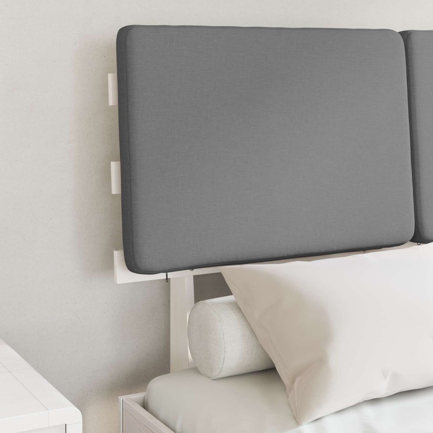 Letto con Testiera Rivestita Grigio chiaro 120 x 200 cm | homemem39