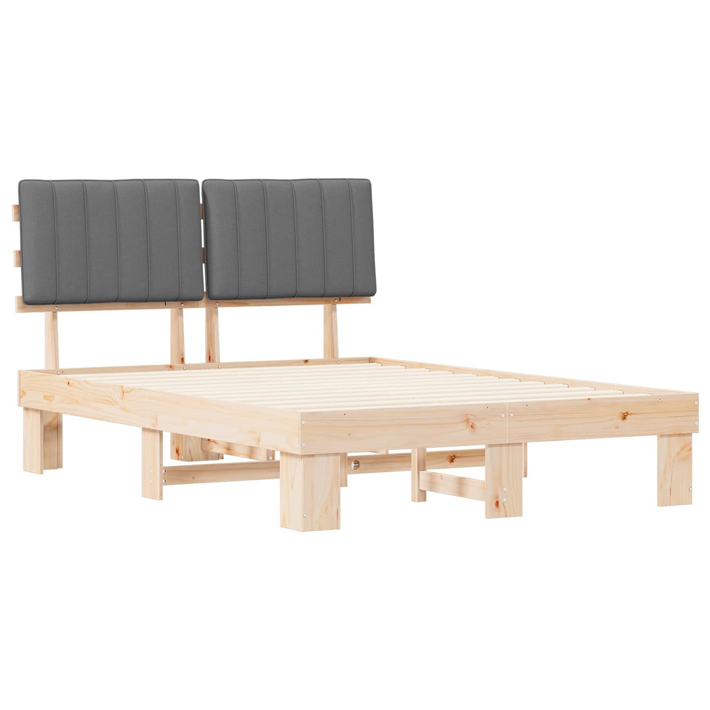 Letto con Testiera Rivestita Grigio chiaro 140 x 190 cm | homemem39