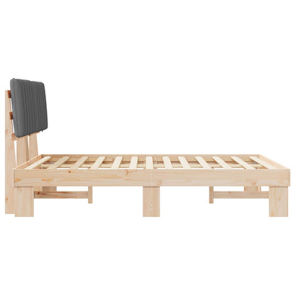 Letto con Testiera Rivestita Grigio chiaro 140 x 190 cm | homemem39
