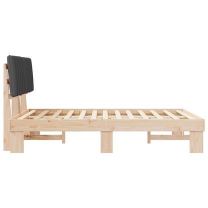 Letto con Testiera Rivestita Grigio scuro 140 x 190 cm | homemem39