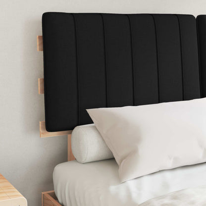 Letto con Testiera Rivestita Nero 140 x 190 cm Pino massello | homemem39
