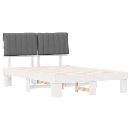 Letto con Testiera Rivestita Grigio chiaro 140 x 190 cm | homemem39