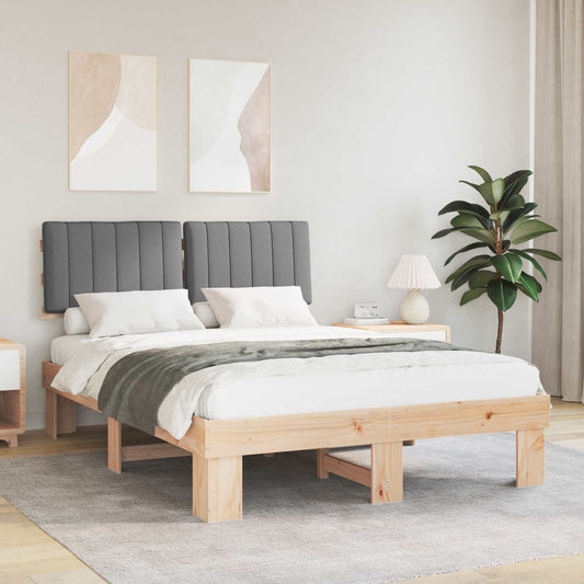 Letto con Testiera Rivestita Grigio chiaro 135 x 190 cm | homemem39