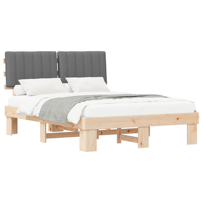 Letto con Testiera Rivestita Grigio chiaro 135 x 190 cm | homemem39